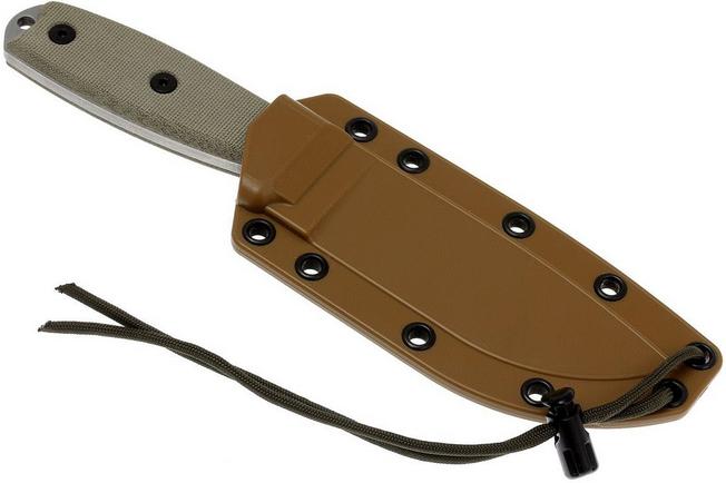Image for ESEE Model 4 Uncoated 4P-UC survival knife with coyote sheath + clip