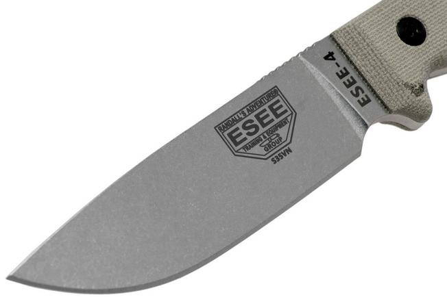 ESEE-4 - S35VN Stainless Steel - Stone Washed Finish - Green