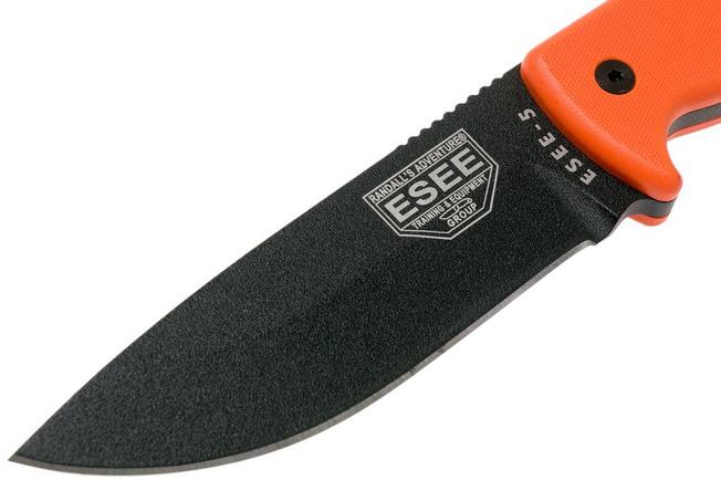 ESEE Knives: ESEE-5P-B-OR - Black Blade - Orange G-10