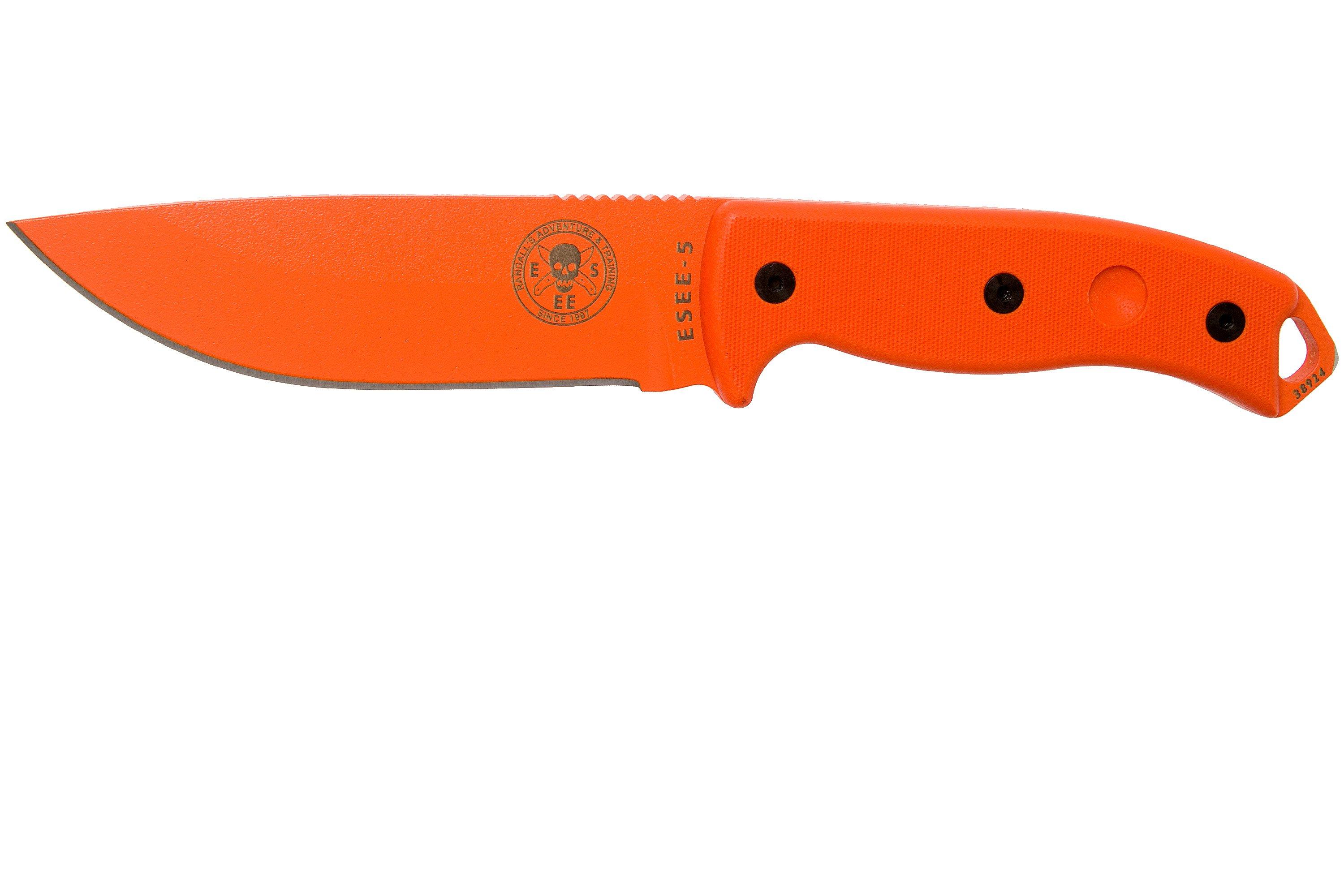 esee-model-5-orange-5poror-g10-survival-knife-with-kydex-sheath-belt
