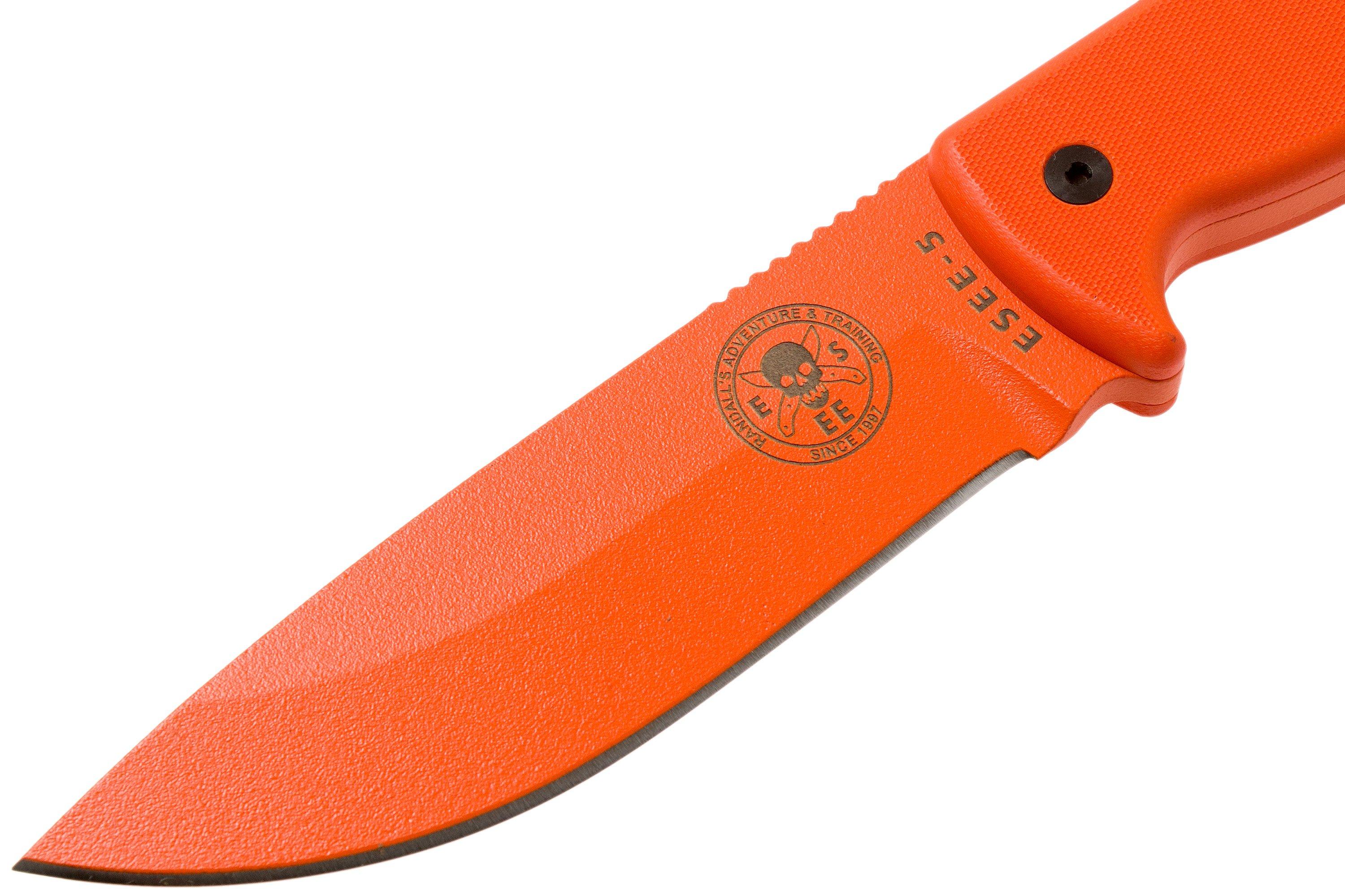 ESEE Model 5 Orange 5POROR G10 survival knife with kydex sheath + belt