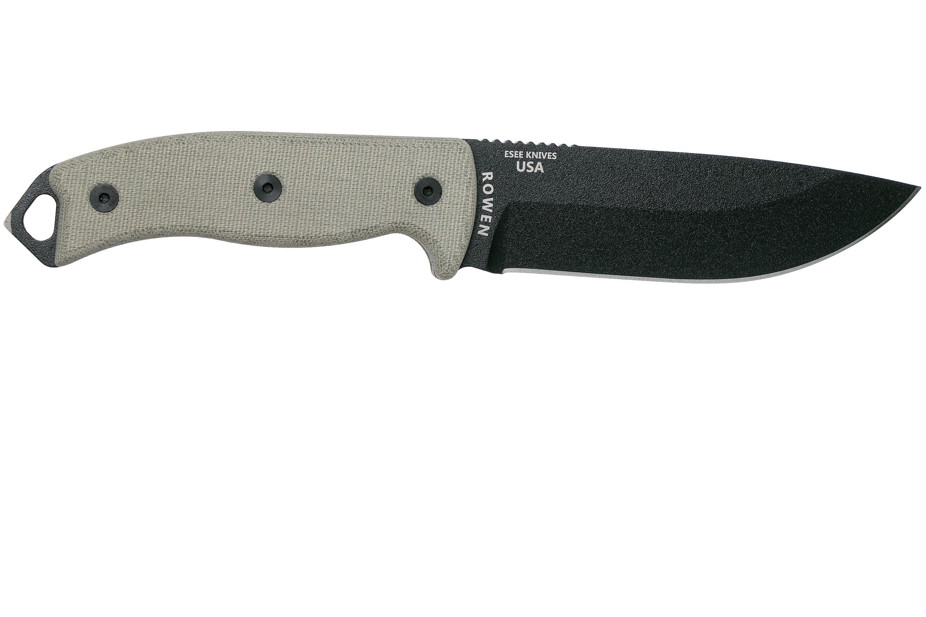 ESEE Model 5 black blade, desert tan handle 5P-KO survival knife