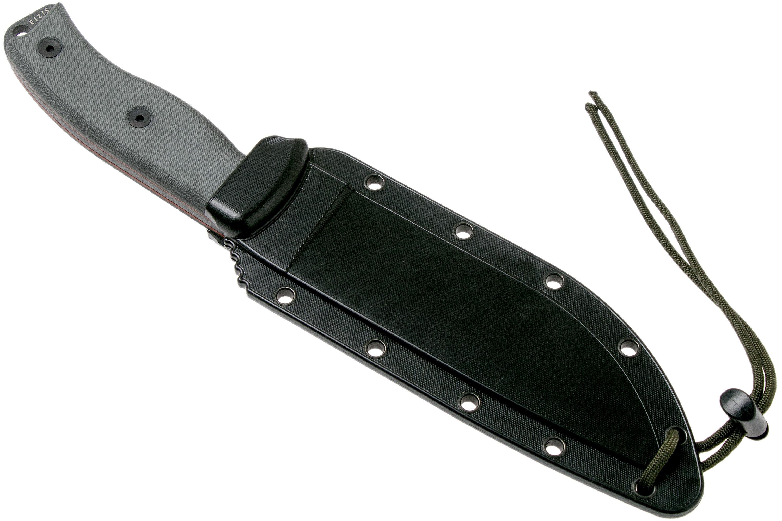 ESEE Model 6 Tactical Gunsmoke, grey handle 6P-TG with black sheath ...