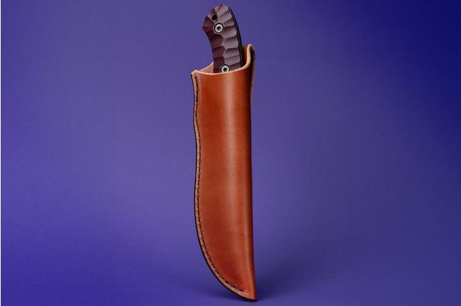 Image for ESEE JG5, ESEE-JG5-LM, 1095 Stone Washed Black Oxide, Burgundy Linen Micarta, outdoor knife, James Gibson design