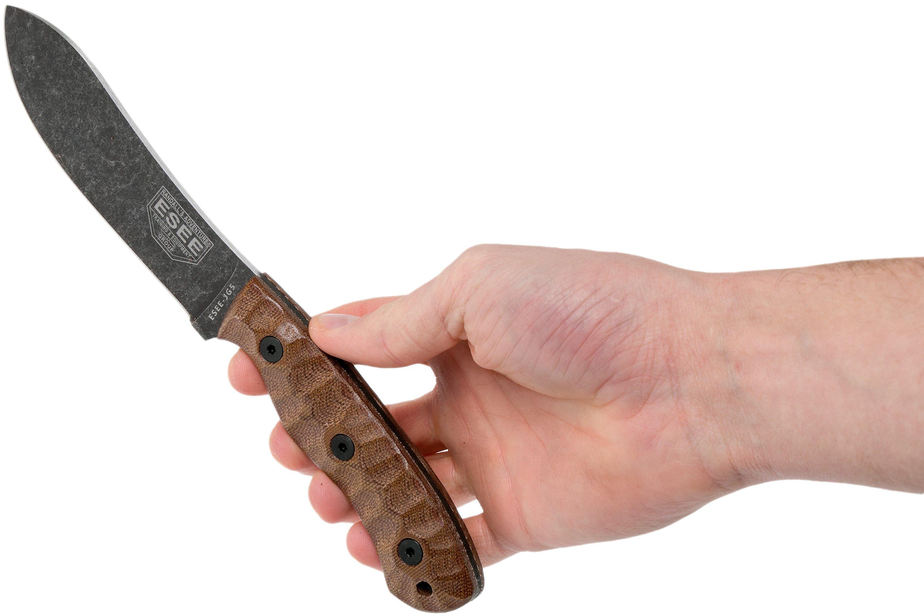 ESEE JG5 CampLore outdoor knife, James Gibson design Advantageously