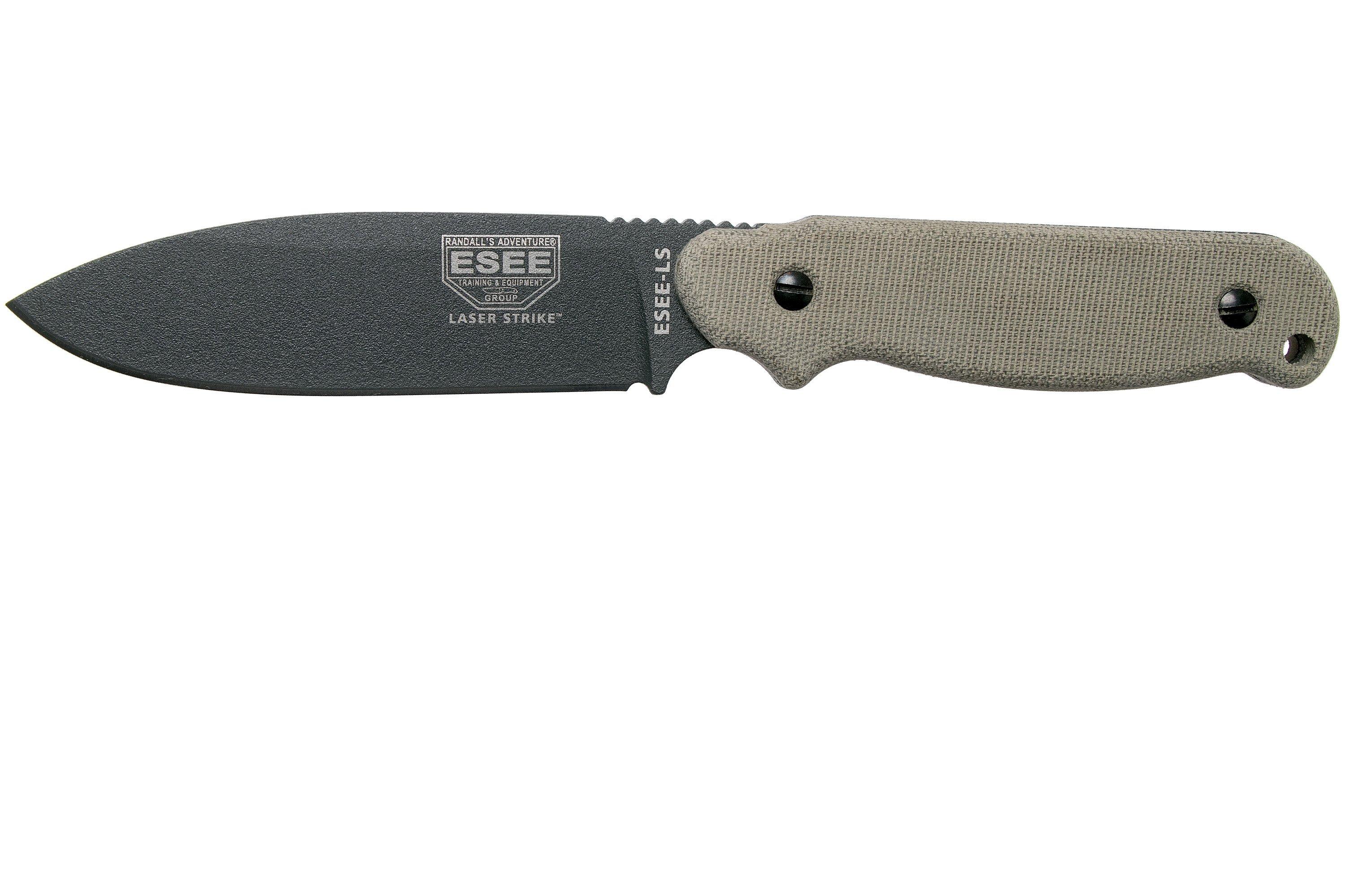 ESEE Laser Strike Tactical Gunsmoke LSPTG survival knife with kydex