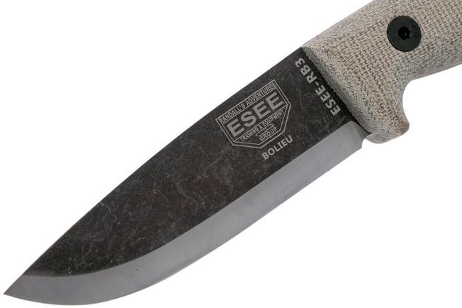 Afbeelding voor ESEE RB3-JRE Bolieu Camp-Lore, scandi grind, Bushcraft schede, Rueben Bolieu design
