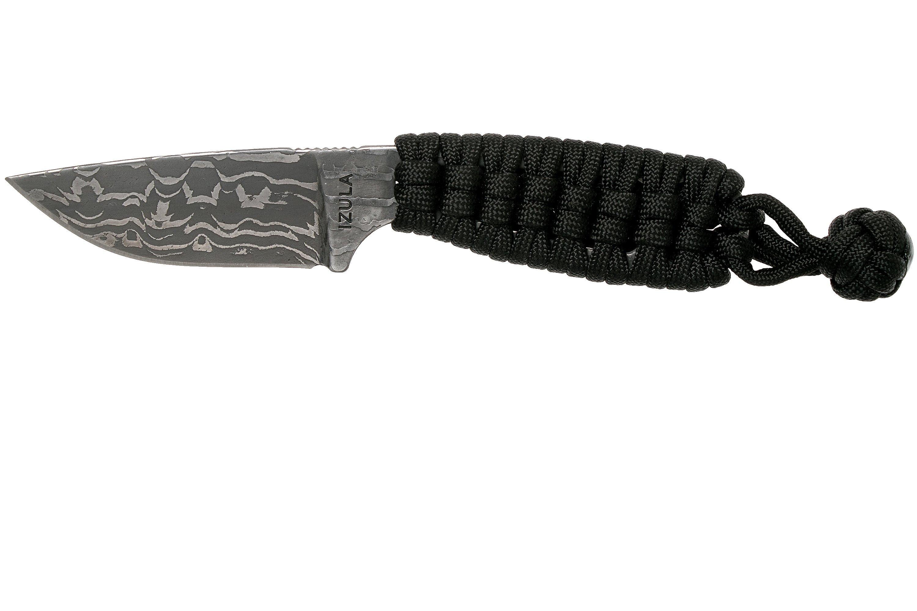 ESEE Izula Damascus Paracord neck knife, IZULA-DAM-PBK | Advantageously ...