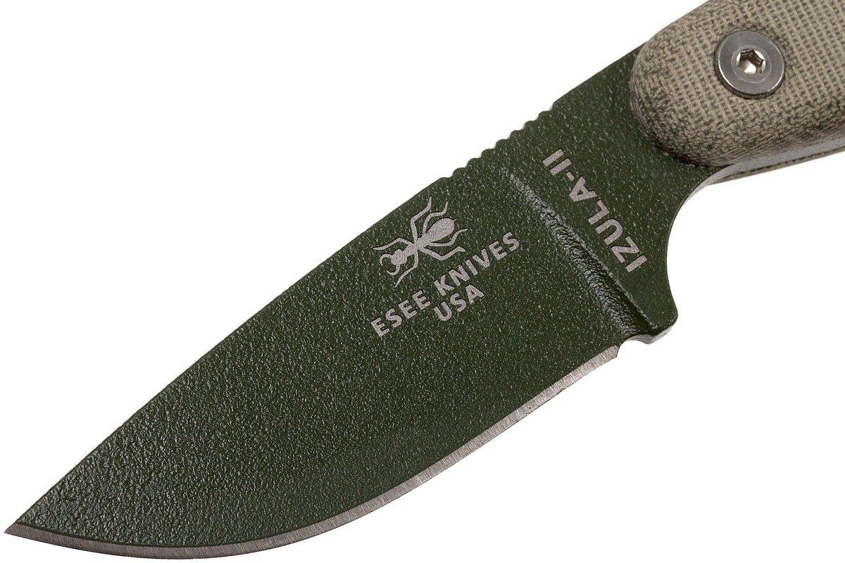 ESEE knives Izula II olive green fixed blade, survival kit