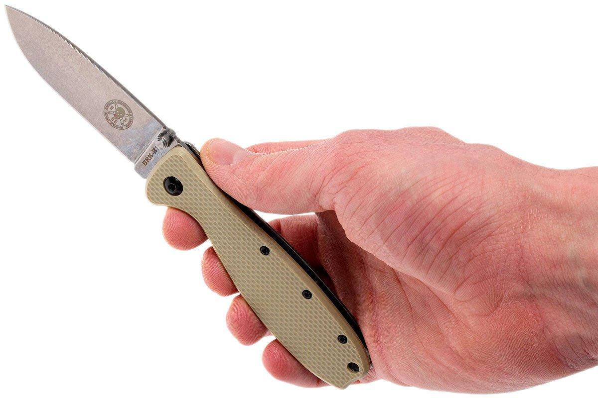 ESEE Knives Zancudo AUS8 Desert Tan-Stonewashed, BRKR1DT Taschenmesser ...