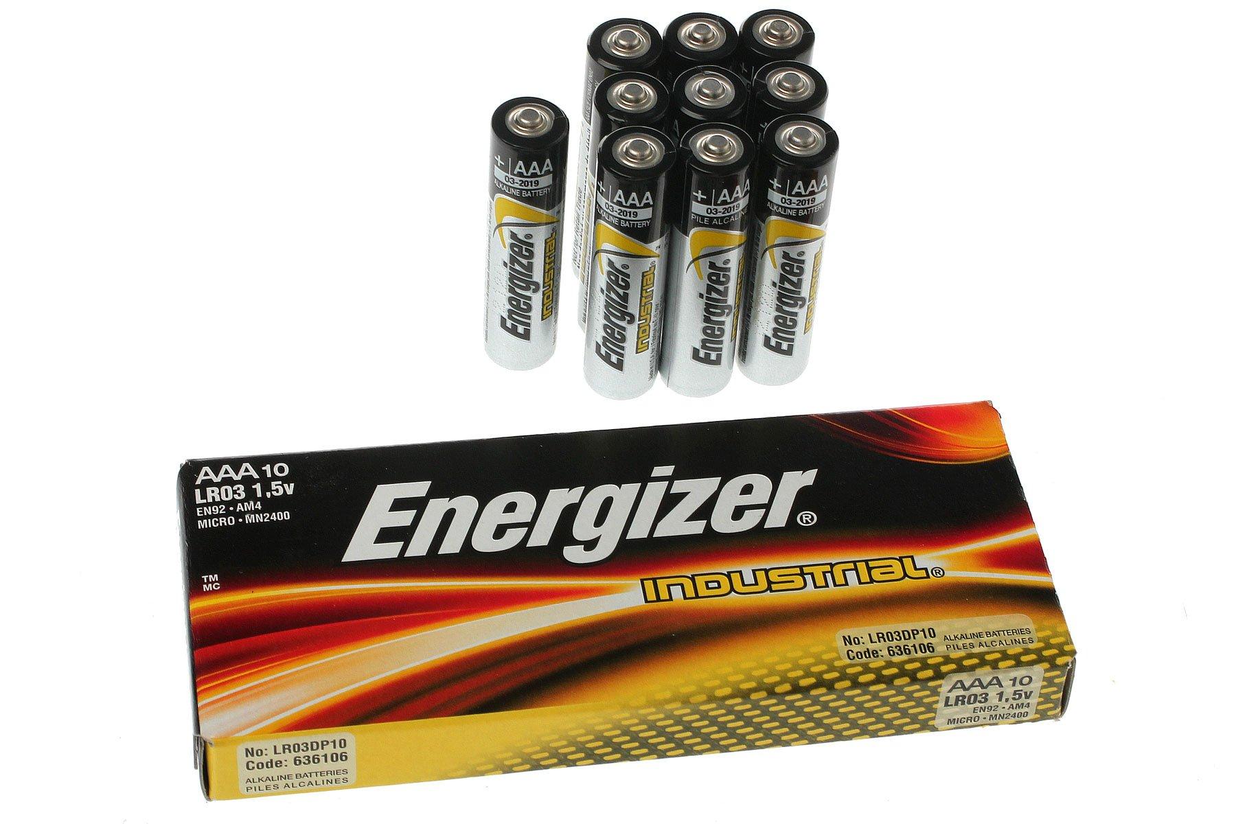 10 piles Industriel AAA de Energizer  Achetez à prix avantageux chez  knivesandtools.be