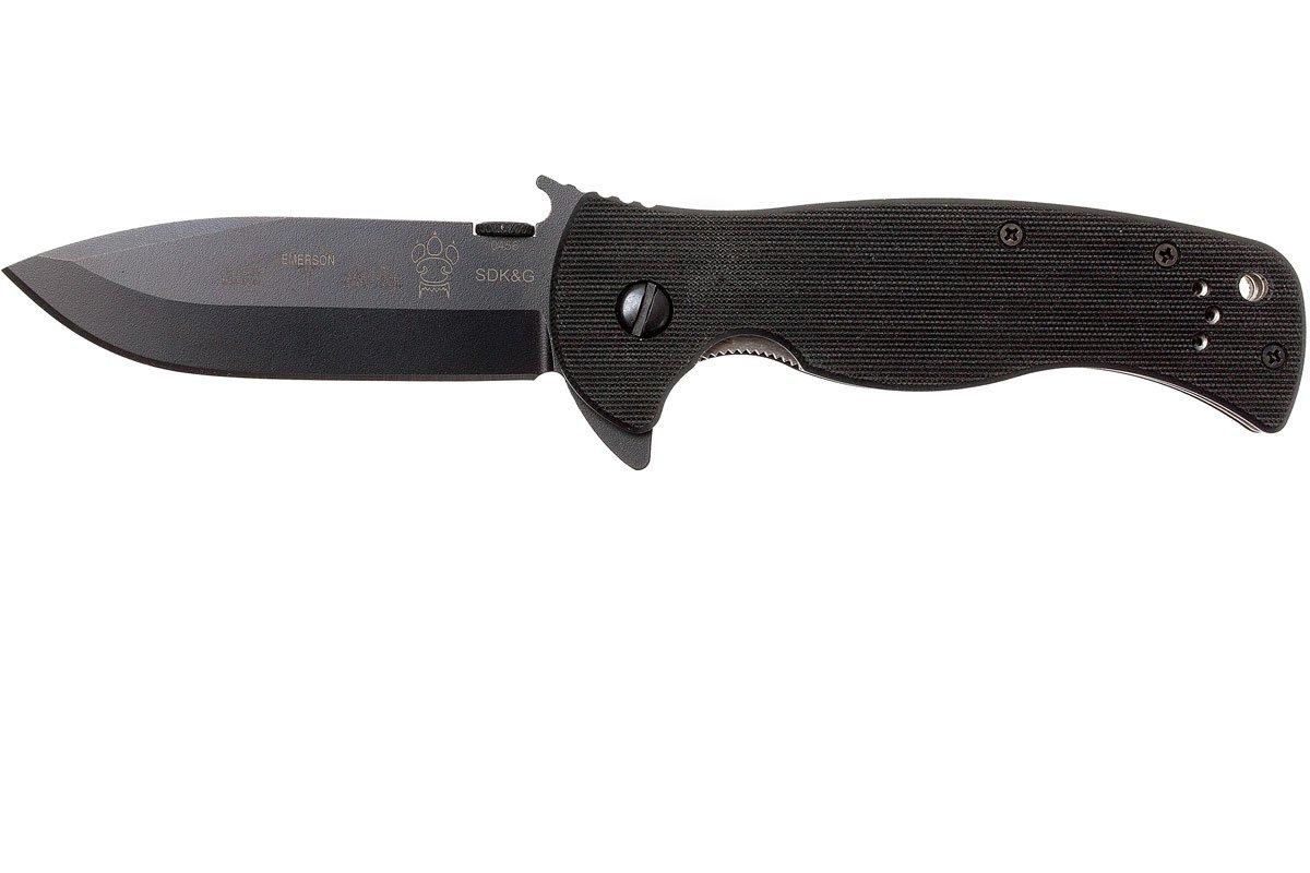 Emerson Sheepdog Spearpoint Black, BT Plain Edge | Advantageously ...