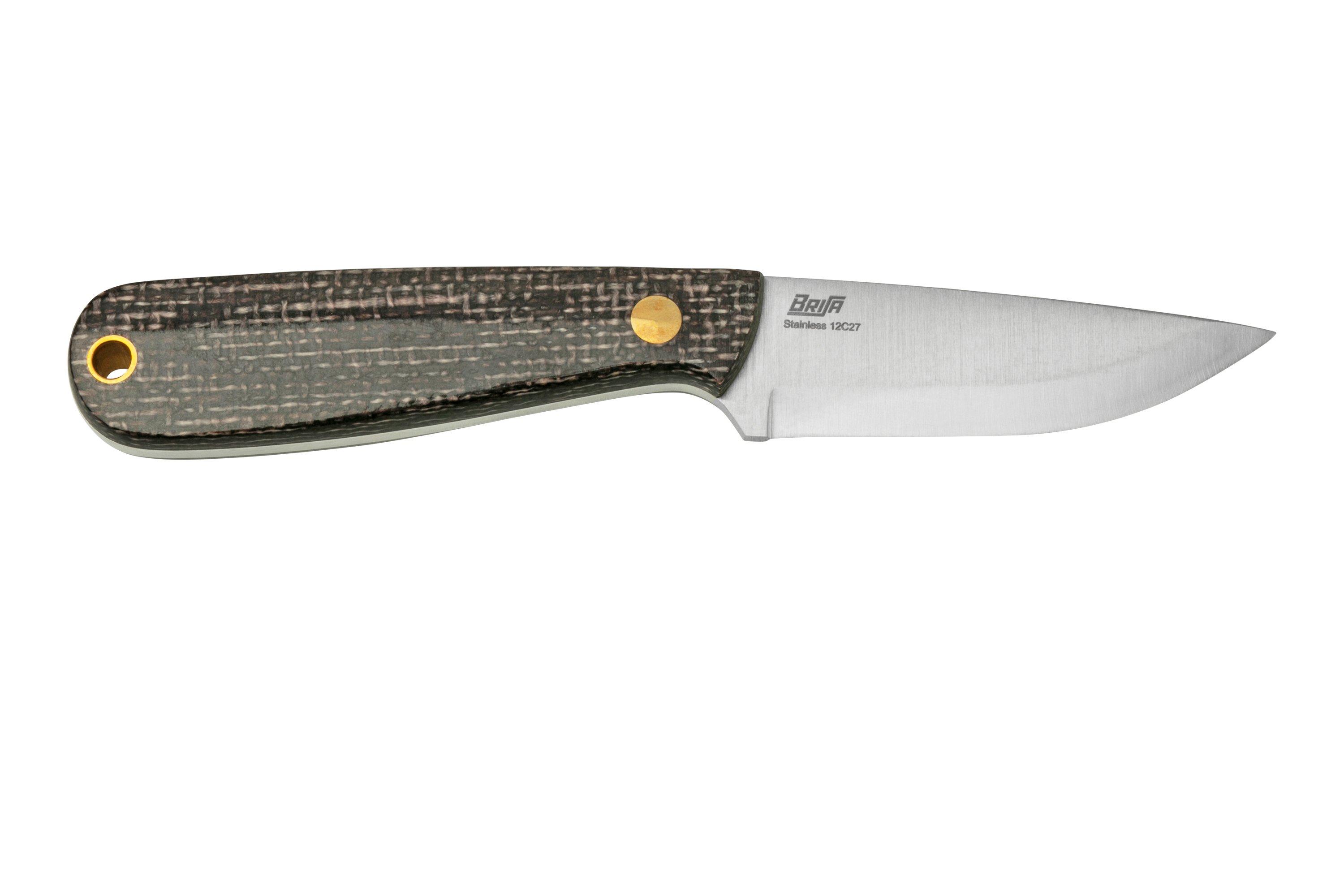 BRISA Necker 70 Bison Micarta, leather sheath | Advantageously shopping ...