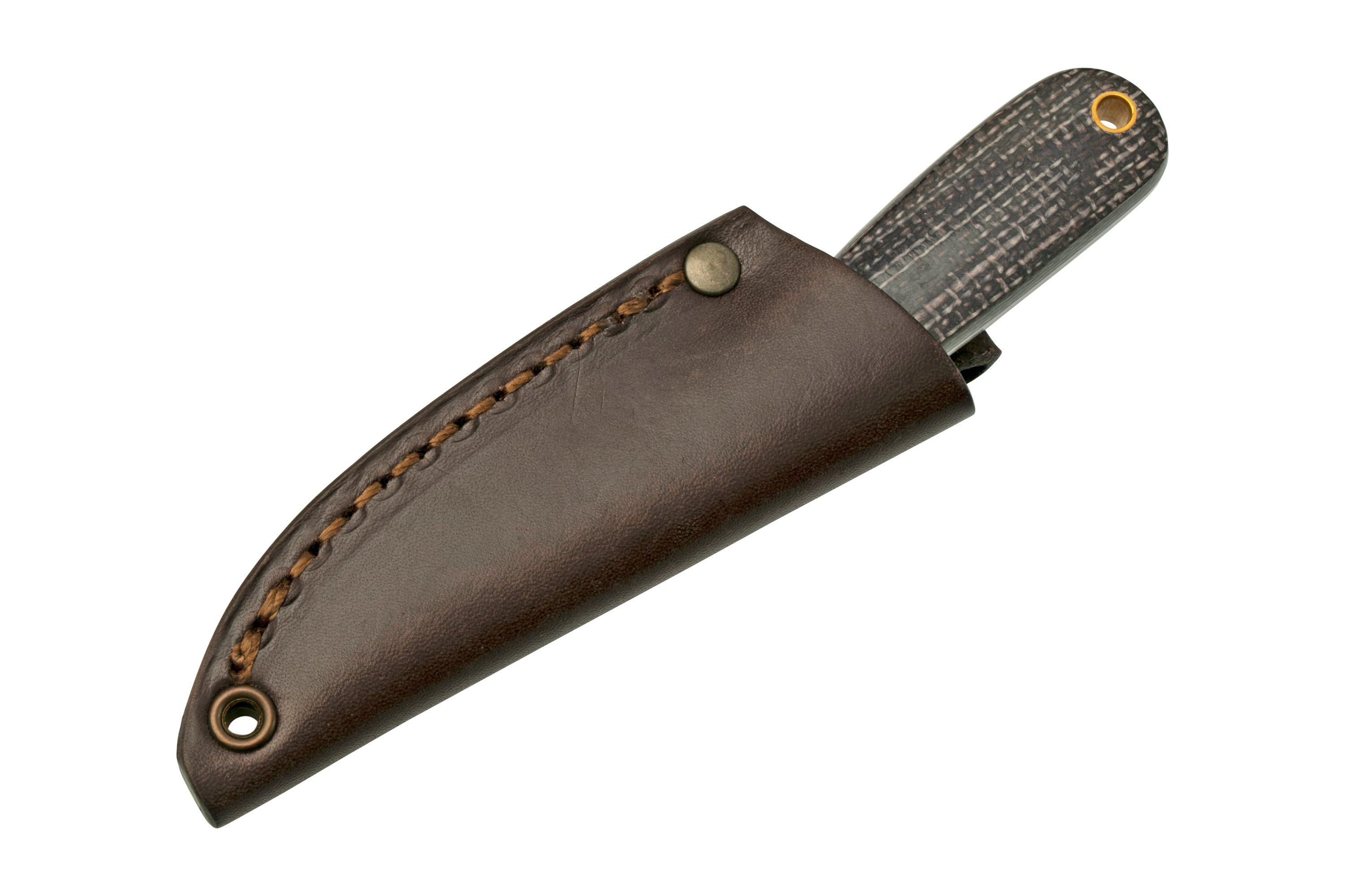 BRISA Necker 70 Bison Micarta, leather sheath | Advantageously shopping ...
