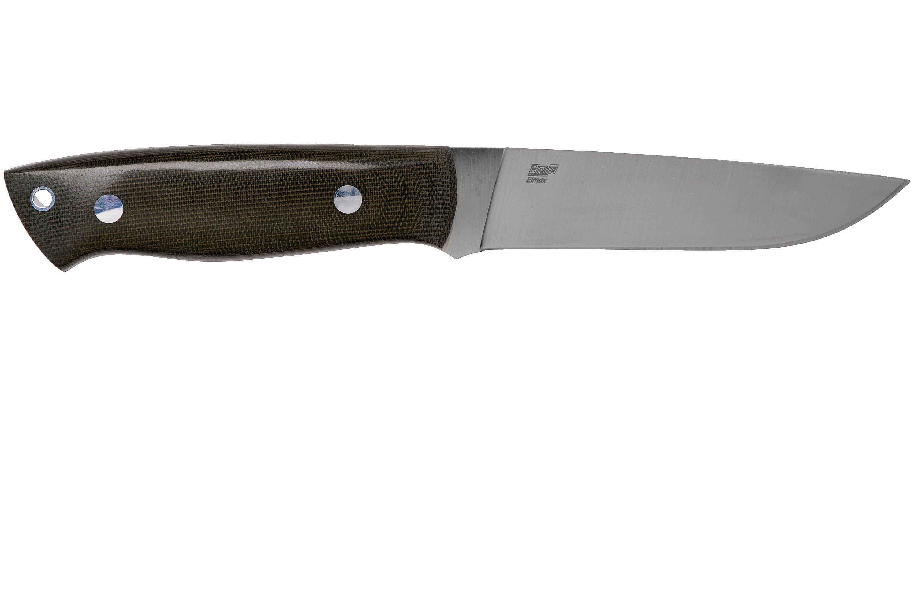 Brisa Trapper 115 Green Canvas Micarta Elmax Flat 2066 bushcraft
