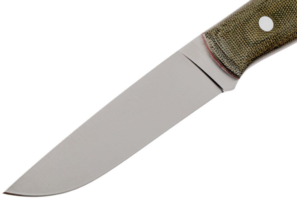 EnZo Trapper 115 - Elmax Flat - Green Canvas Micarta - 2067 with ...