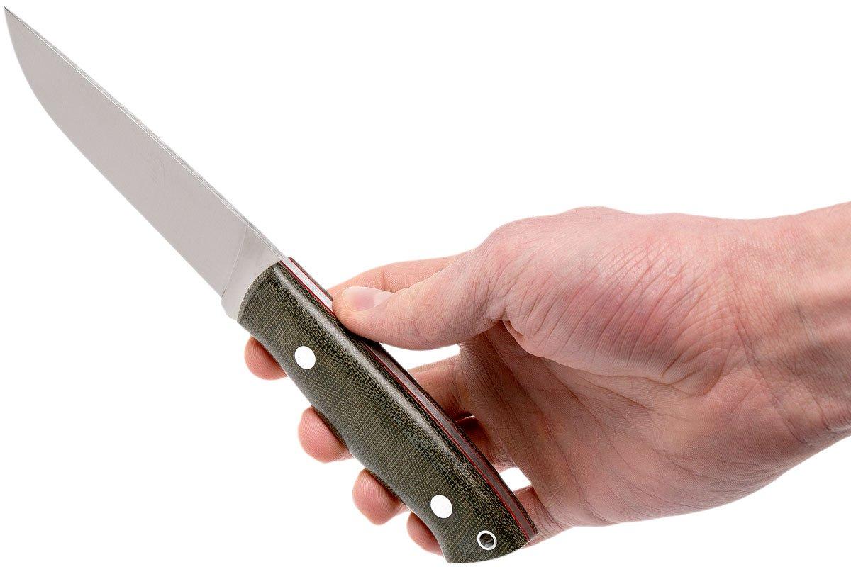 EnZo Trapper 115 - Elmax Flat - Green Canvas Micarta - 2067 with ...