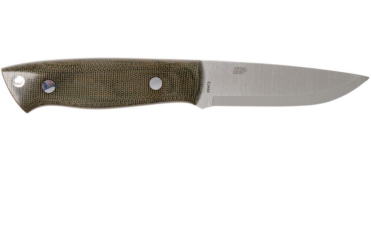 Brisa Trapper 95 - Elmax Scandi - Green Canvas Micarta - 2091 