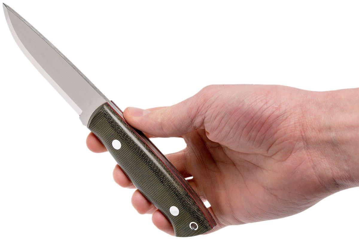 Brisa Trapper 95 - Elmax Scandi - Green Canvas Micarta - 2091 