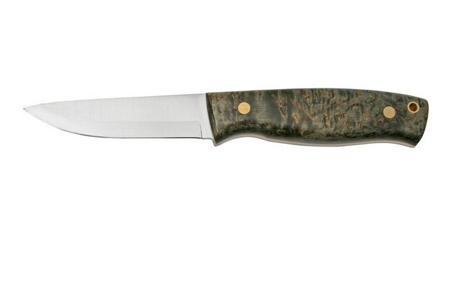 Brisa Trooper 95, 12C27 Scandi, Stabilized Curly Birch coltello fisso