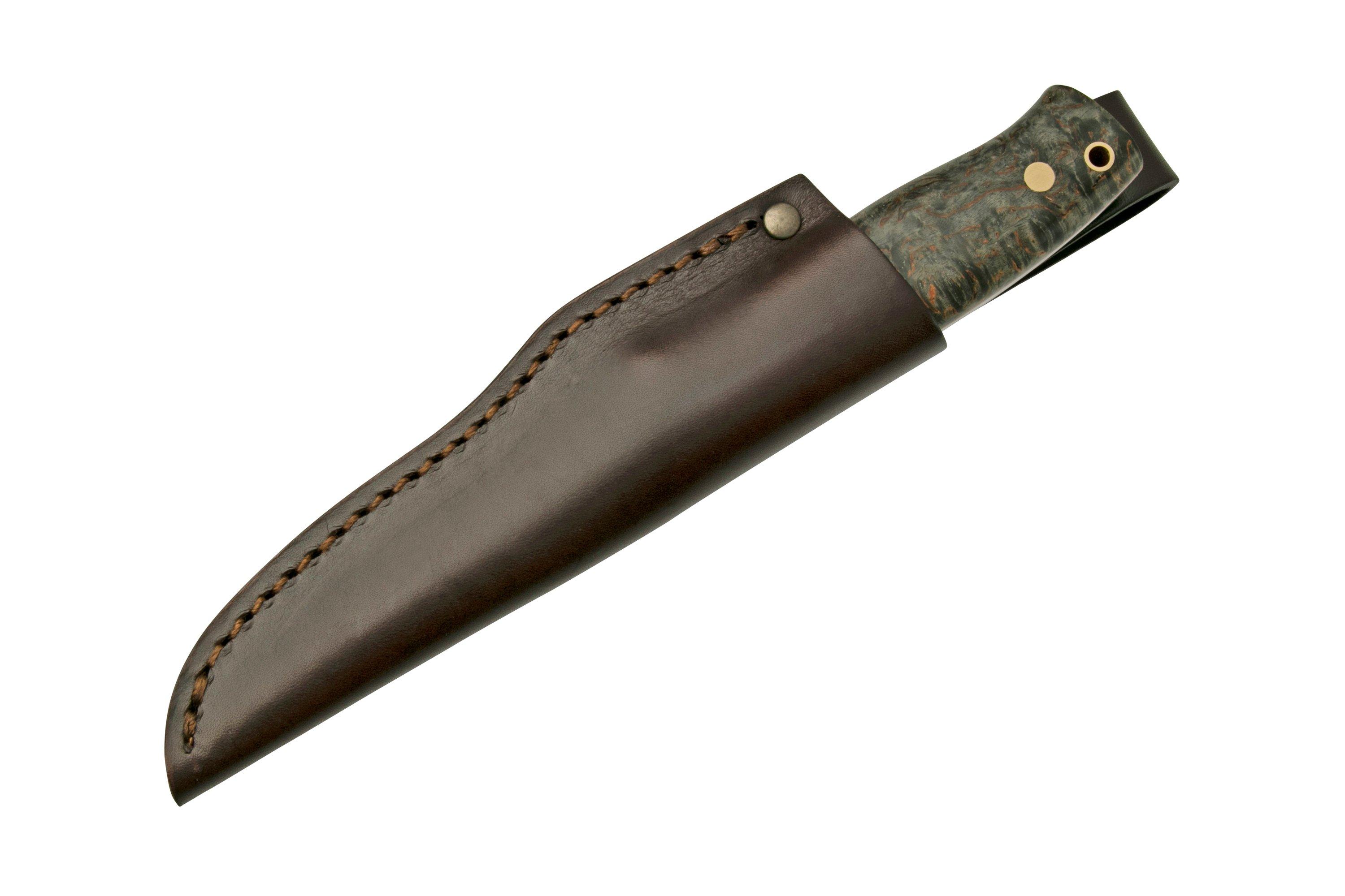 Brisa Trooper 95, 12C27 Scandi, Stabilized Curly Birch fixed knife 