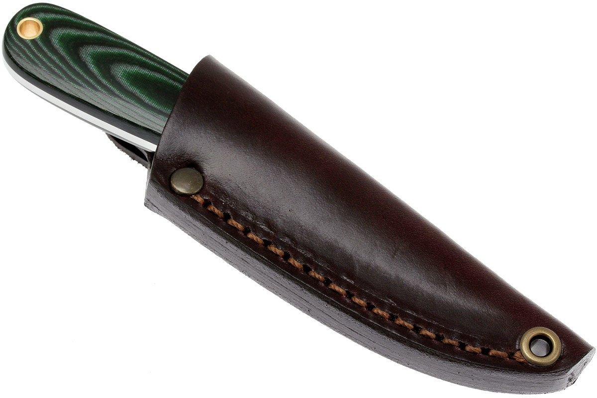 Enzo Necker 70, green micarta, leather sheath 9804 | Advantageously  shopping at Knivesandtools.com