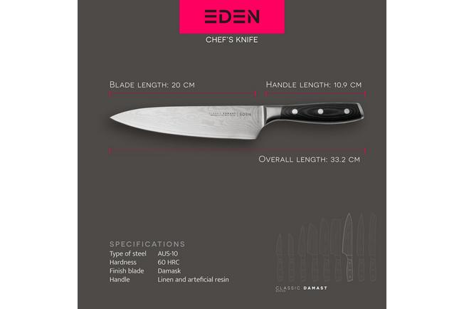 Eden Classic Damast coltello da chef 20 cm  Fare acquisti vantaggiosamente  su