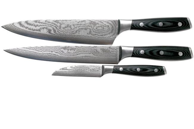 Keemake 3pcs Kitchen Knife Set Santoku Utility Chef Knife Japanese