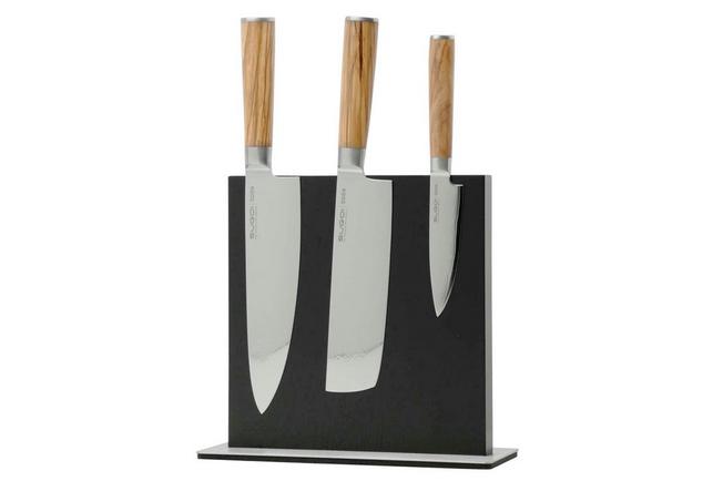 Eden Magnetic Knife Block EQB102 blocco magnetico portacoltelli in legno di  frassino, nero