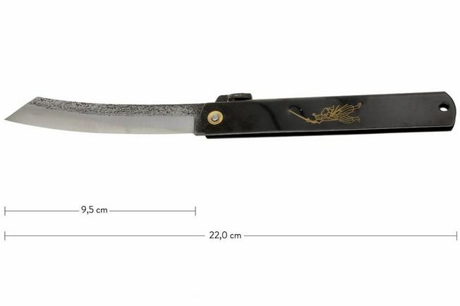 Higonokami couteau de poche japonais motif gouttes d'eau, 5 couleurs au  choix