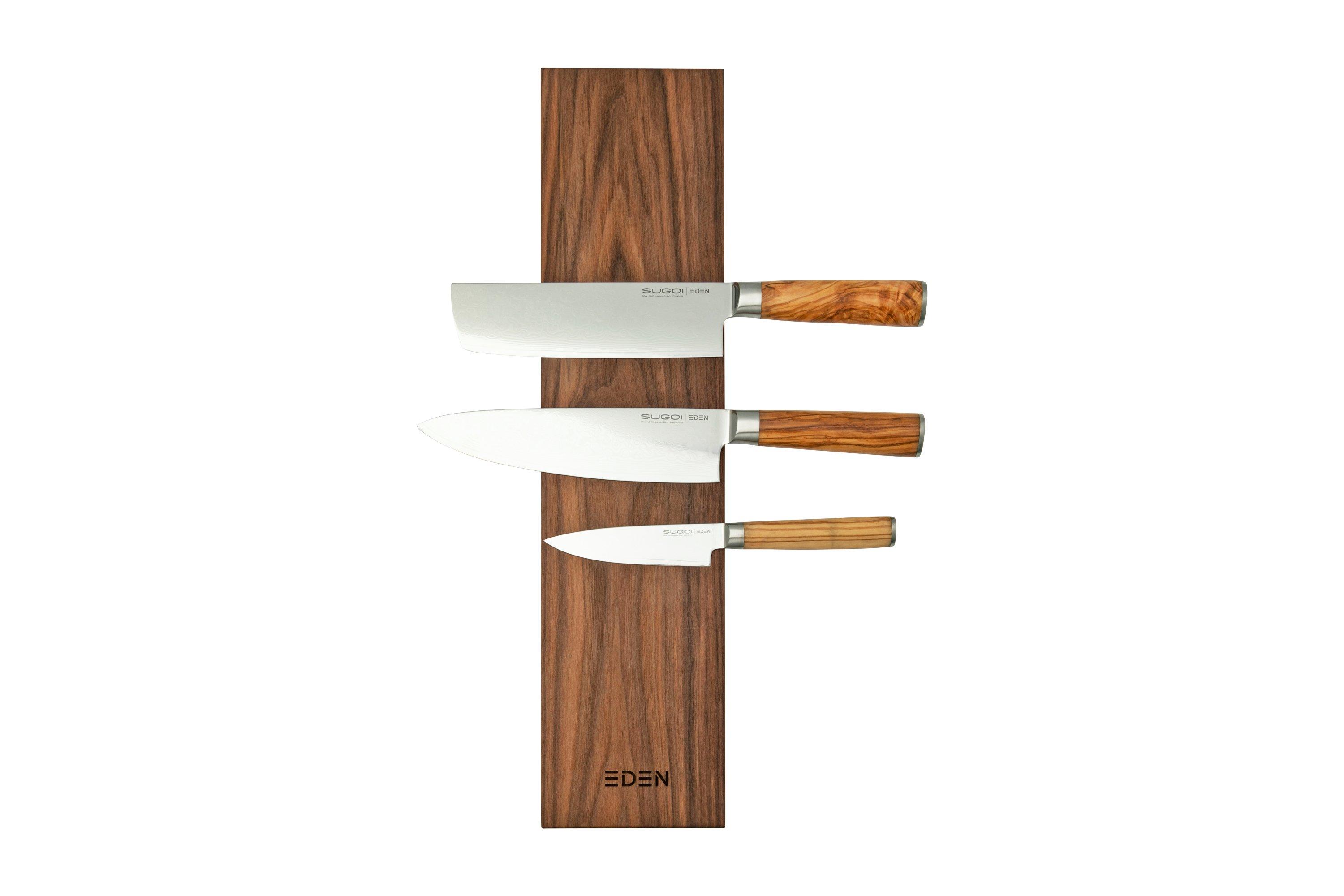 Barre à couteaux aimantée en acacia 'Horten' (L) - Barres à