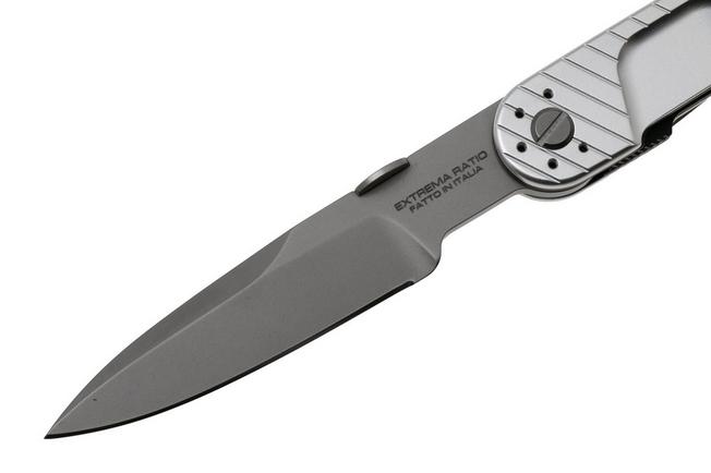 Afbeelding voor Extrema Ratio LKU01 Urban Sideral 04.1000.0243/U/SD-ARG, Sand Blasted Böhler N690, Silver Aluminum zakmes, Danilo Rossi Lajolo di Cossano design