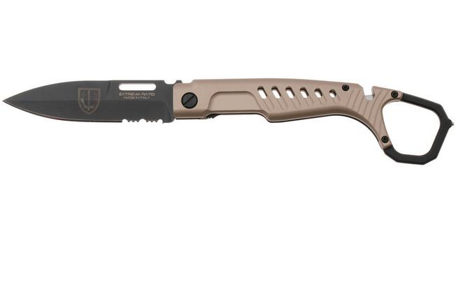 Afbeelding voor Extrema Ratio MH-Stealth 04.1000.0483/BLK/TM, Black Böhler N690, Tactical Mud Aluminum zakmes