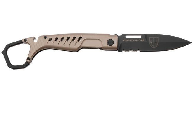 Afbeelding voor Extrema Ratio MH-Stealth 04.1000.0483/BLK/TM, Black Böhler N690, Tactical Mud Aluminum zakmes