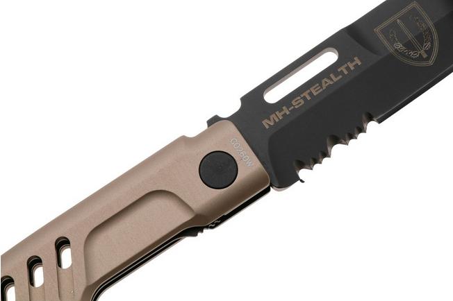 Afbeelding voor Extrema Ratio MH-Stealth 04.1000.0483/BLK/TM, Black Böhler N690, Tactical Mud Aluminum zakmes