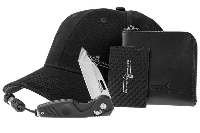 Afbeelding voor Extrema Ratio The Carry Box EDC, 04.1000.0174/B-KIT, BFK EVO, Stonewashed Nitrogen, Black Aluminum, Limited Edition zakmes, set