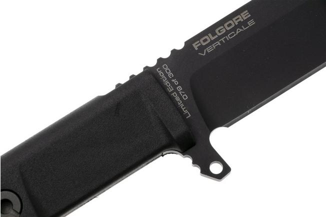 Afbeelding voor Extrema Ratio Folgore Verticale Limited Edition 04.1000.0202/M3/BLK/BLK, Gun Blued Böhler M390, Black Forprene vaststaand mes