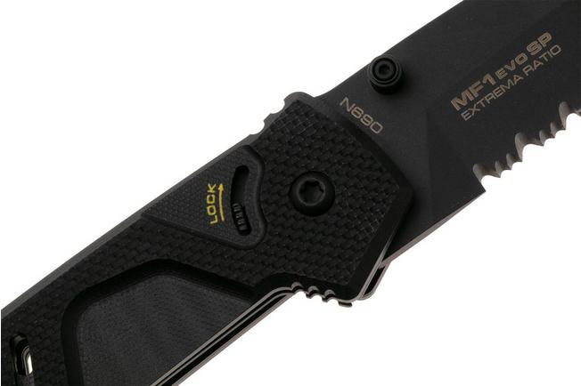 Afbeelding voor Extrema Ratio MF1 EVO SP 04.1000.0233/BLK/G10-BR, Black Böhler N690, Black G10, partially serrated zakmes