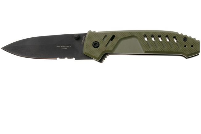 Afbeelding voor Extrema Ratio MF1 EVO SP 04.1000.0233/BLK/G10-GR, Black Böhler N690, OD Green G10, partially serrated zakmes