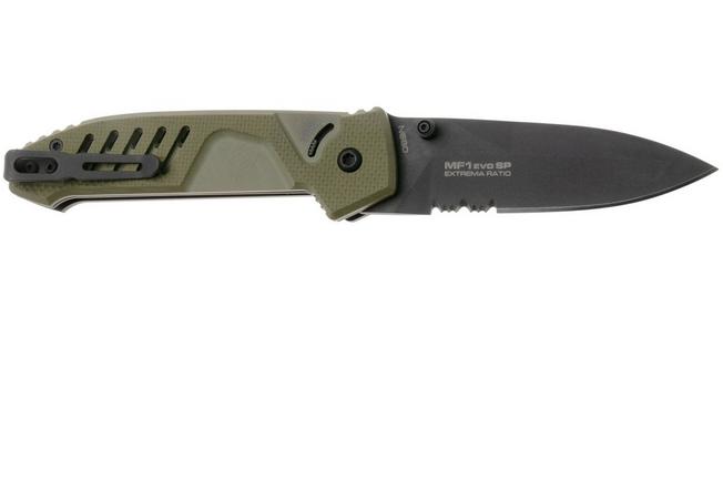 Afbeelding voor Extrema Ratio MF1 EVO SP 04.1000.0233/BLK/G10-GR, Black Böhler N690, OD Green G10, partially serrated zakmes