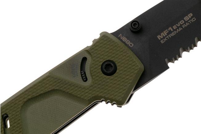 Afbeelding voor Extrema Ratio MF1 EVO SP 04.1000.0233/BLK/G10-GR, Black Böhler N690, OD Green G10, partially serrated zakmes