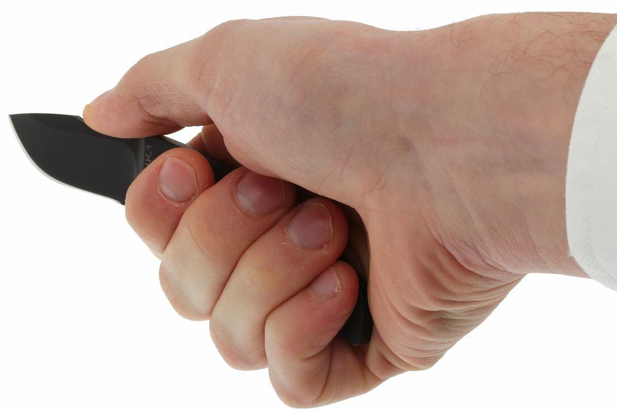 EXTREMA RATIO N.K. 3 NECKKNIFE – Schwarzes Fahrtmesser Für Outdoor, Federunterstützt