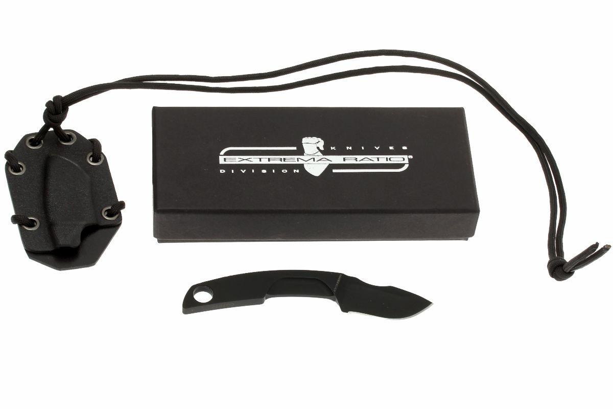 EXTREMA RATIO N.K. 3 NECKKNIFE – Schwarzes Fahrtmesser Für Outdoor, Federunterstützt