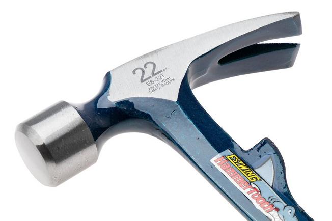 Afbeelding voor Estwing E6-22T Hammertooth Straight Claw Hammer 02-41VE622T Shock Reduction Grip, klauwhamer 624 gram