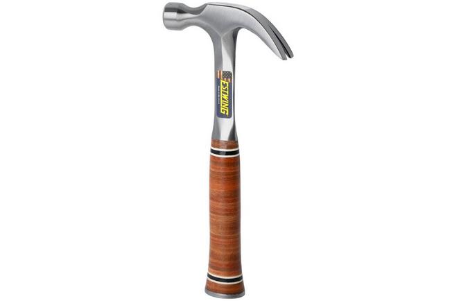 Afbeelding voor Estwing E12C Curved Claw Hammer EWEE12C Stacked Leather Grip, klauwhamer 340 gram