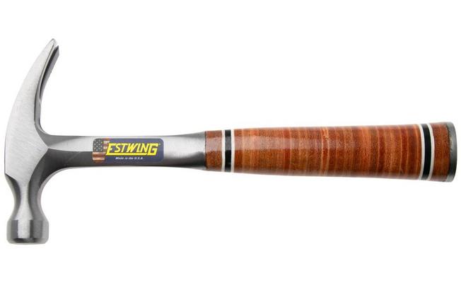 Afbeelding voor Estwing E12S Straight Claw Hammer EWEE12S Stacked Leather Grip, klauwhamer 340 gram 