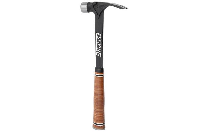 Afbeelding voor Estwing Ultra Series E15SM Milled Face Straight Claw Hammer EWEE15SM Stacked Leather Grip, klauwhamer 425 gram