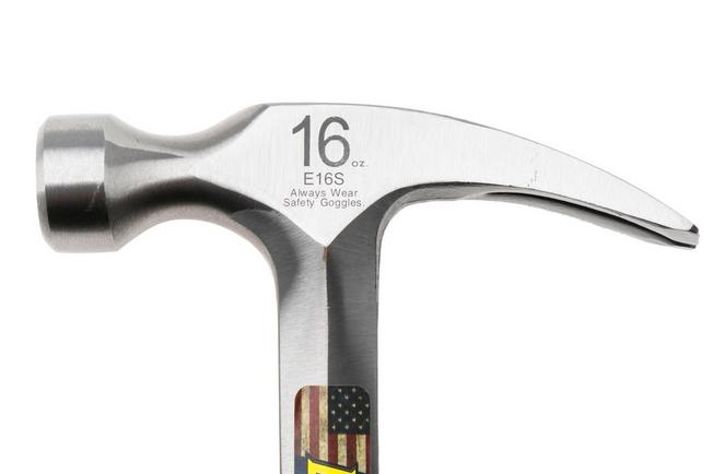 Afbeelding voor Estwing E16S Straight Claw Hammer EWEE16S Stacked Leather Grip, klauwhamer 454 gram 