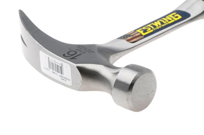 Afbeelding voor Estwing E16S Straight Claw Hammer EWEE16S Stacked Leather Grip, klauwhamer 454 gram 