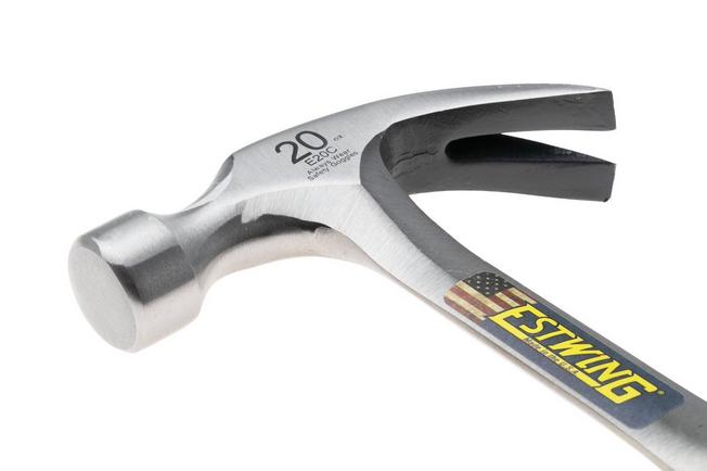Afbeelding voor Estwing E20C Curved Claw Hammer EWEE20C Stacked Leather Grip, klauwhamer 567 gram